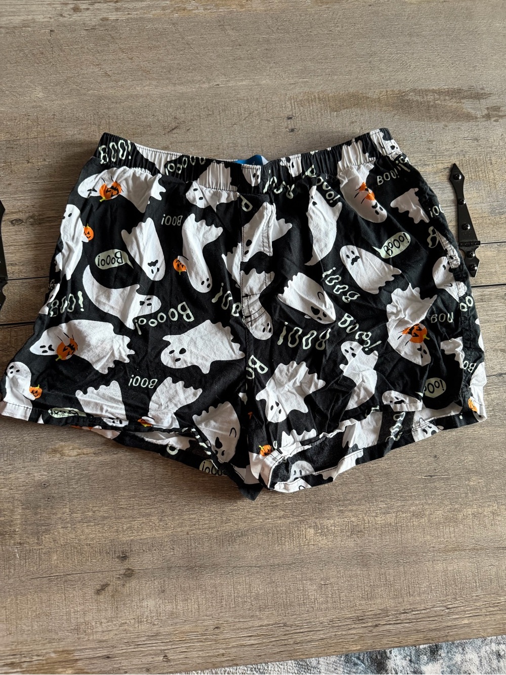 Old Navy Black Ghost & Pumpkin Print Lounge Shorts
